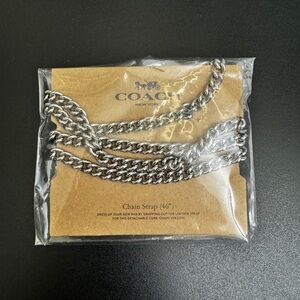 Coach 46” Silver Chain Strap